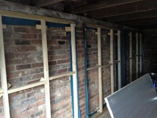 Stud wall continues...