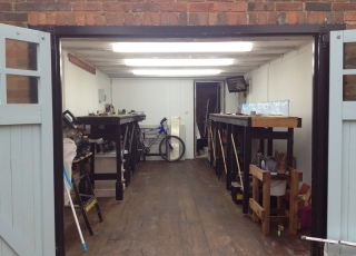 Completed garage - front view