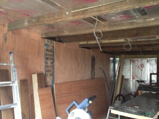 Ceiling insulation almost done