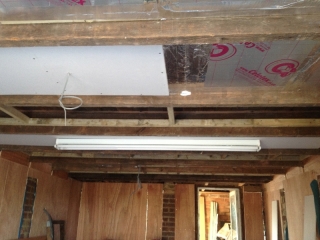 Ceiling boards going in