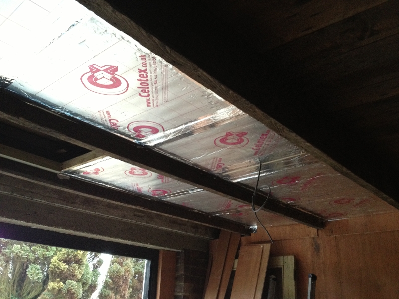 Ceiling insulation almost done
