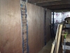 Plywood walls going up