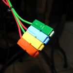 A close up of the PowerPole connectors